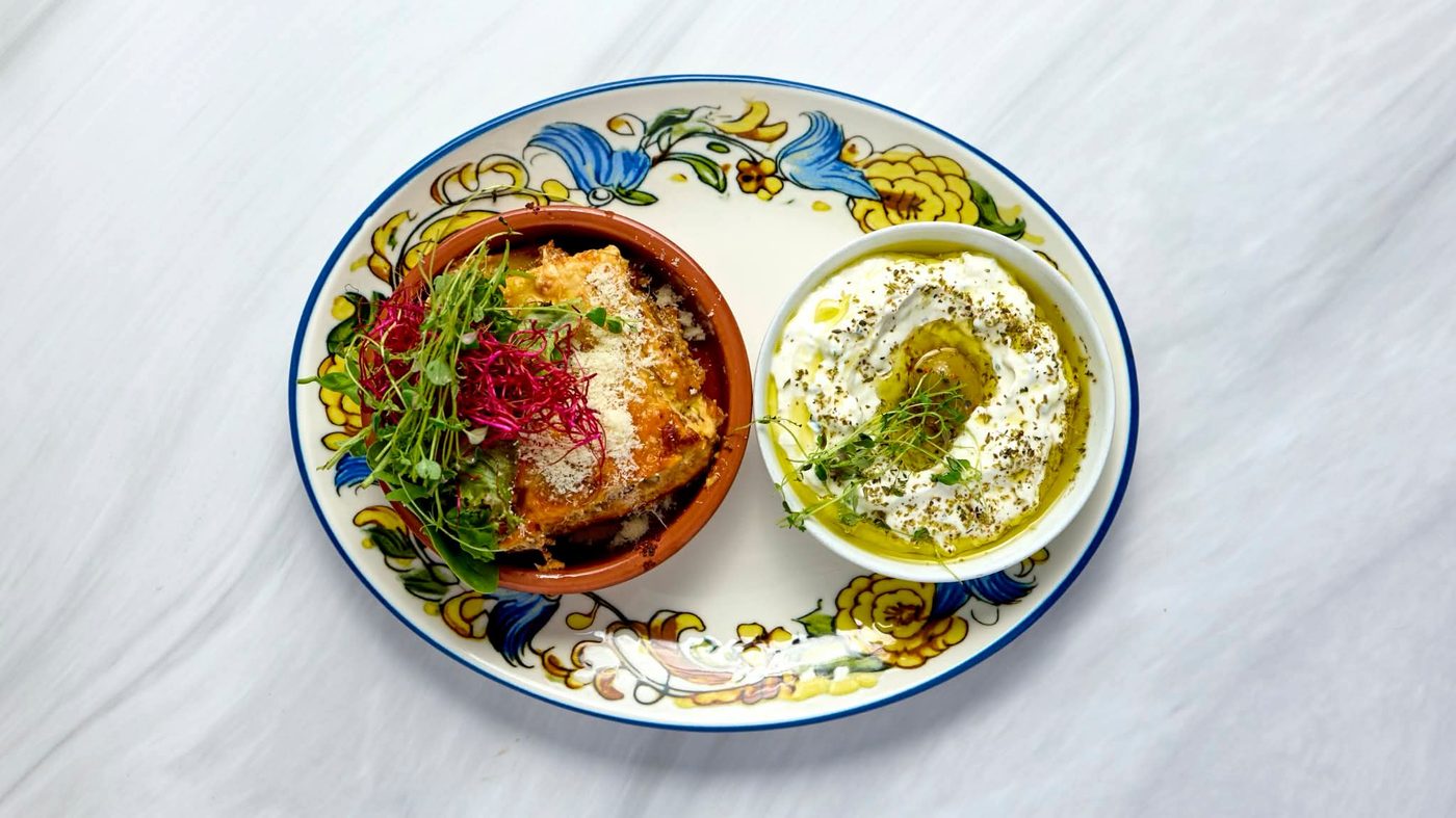 Moussaka med tzatziki